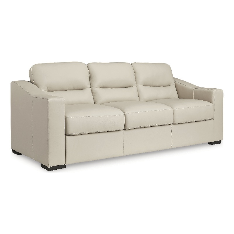 Bowery Hill Sofa & Loveseat Set in Almond Faux Leather
