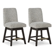 Bowery Hill 5-Piece Set of Dark Brown Counter Height Table & Beige Stools