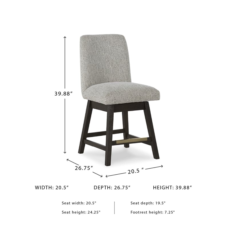 Bowery Hill 5-Piece Set of Dark Brown Counter Height Table & Beige Stools