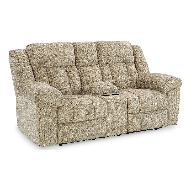 Bowery Hill Reclining Loveseat and Sofa Set in Wheat Polyester