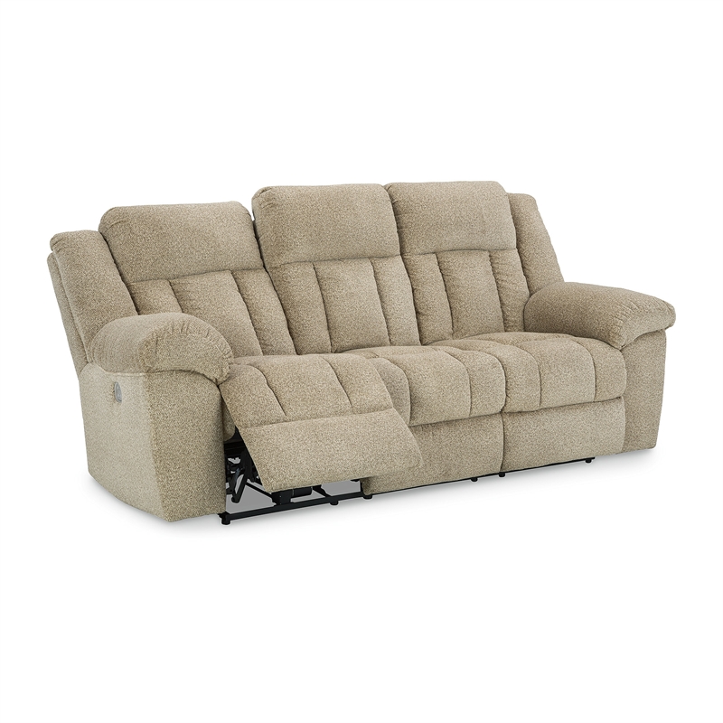 Bowery Hill Reclining Loveseat and Sofa Set in Wheat Polyester