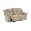 Bowery Hill Reclining Loveseat and Sofa Set in Wheat Polyester
