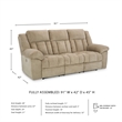 Bowery Hill Reclining Loveseat and Sofa Set in Wheat Polyester