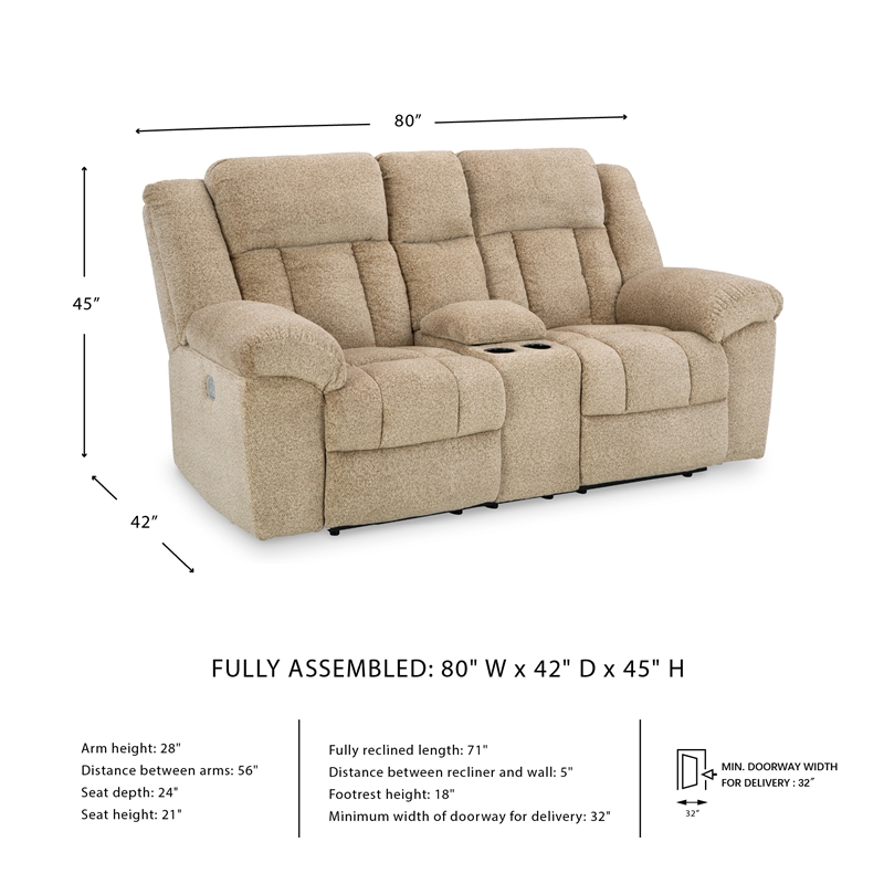 Bowery Hill Reclining Loveseat and Sofa Set in Wheat Polyester