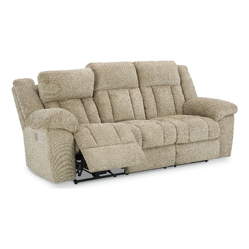 Bowery Hill Reclining Loveseat and Sofa Set in Wheat Polyester