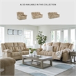 Bowery Hill Reclining Loveseat and Sofa Set in Wheat Polyester