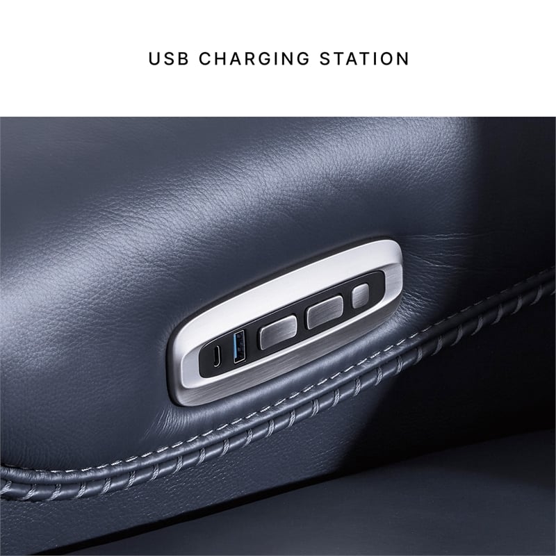 Bowery Hill Reclining Sofa and Loveseat Set in Ocean Blue Leather