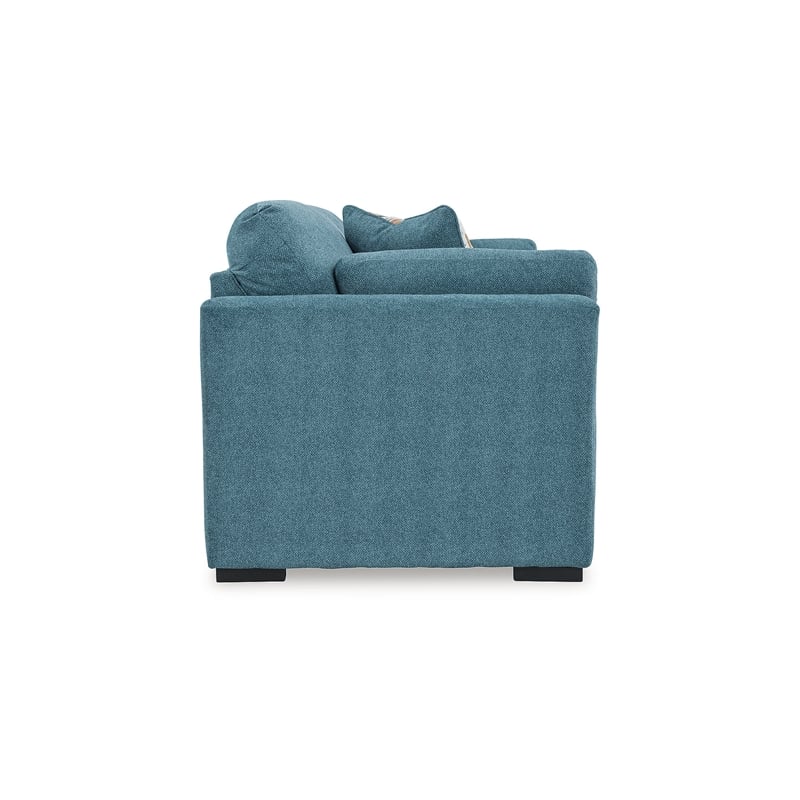 Bowery Hill 2-Piece Set of Teal Loveseat and Sofa with Velvet Upholstered