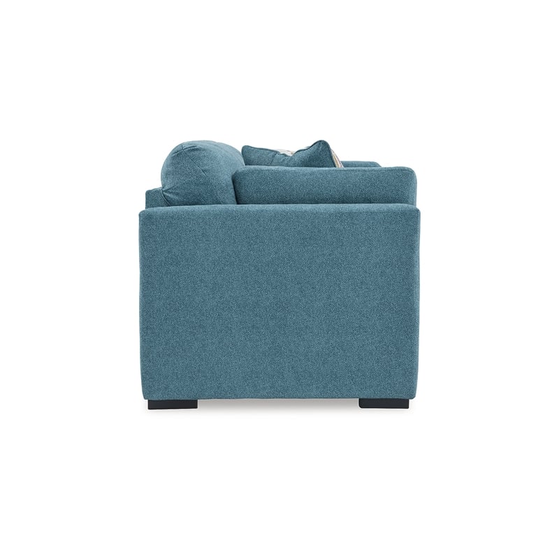 Bowery Hill 2-Piece Set of Teal Loveseat and Sofa with Velvet Upholstered