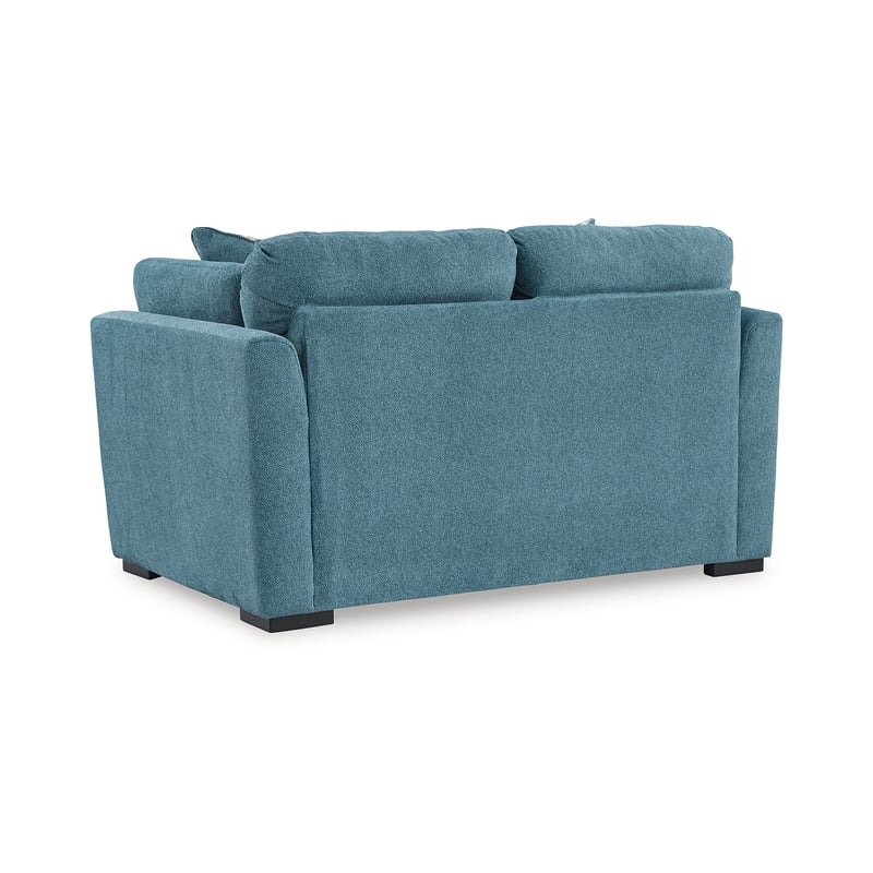 Bowery Hill 2-Piece Set of Teal Loveseat and Sofa with Velvet Upholstered