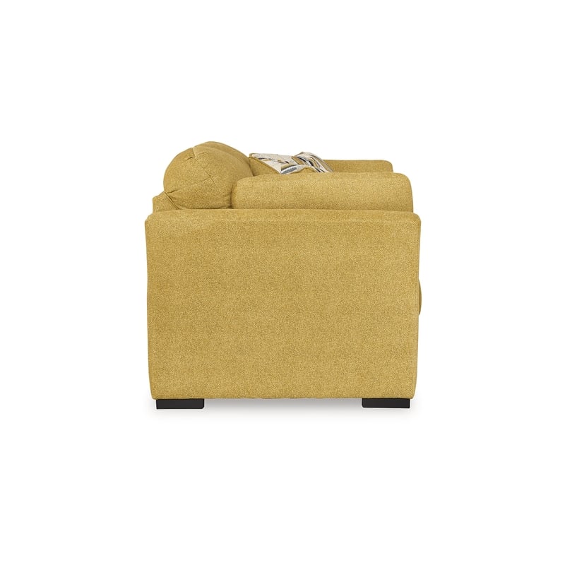 Bowery Hill Yellow Sofa and Loveseat Set in Velvet Upholstery
