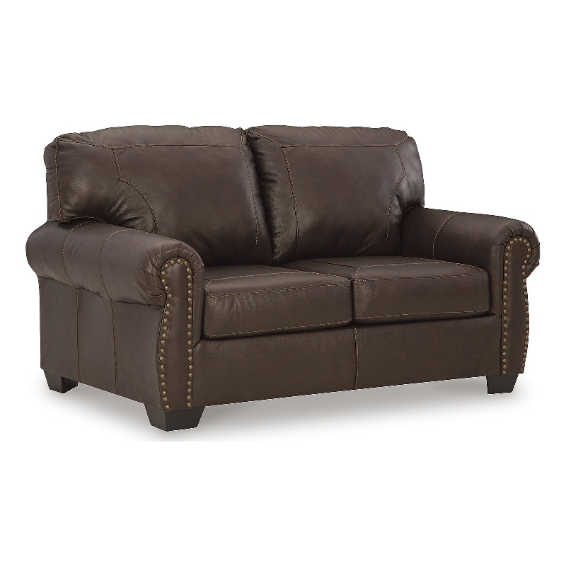 Bowery Hill Sofa and Loveseat Set in Dark Brown Leather
