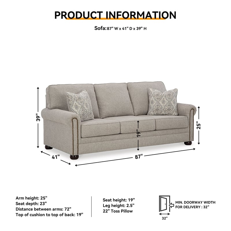 Bowery Hill Loveseat and Sofa Set in Polyester Upholstery