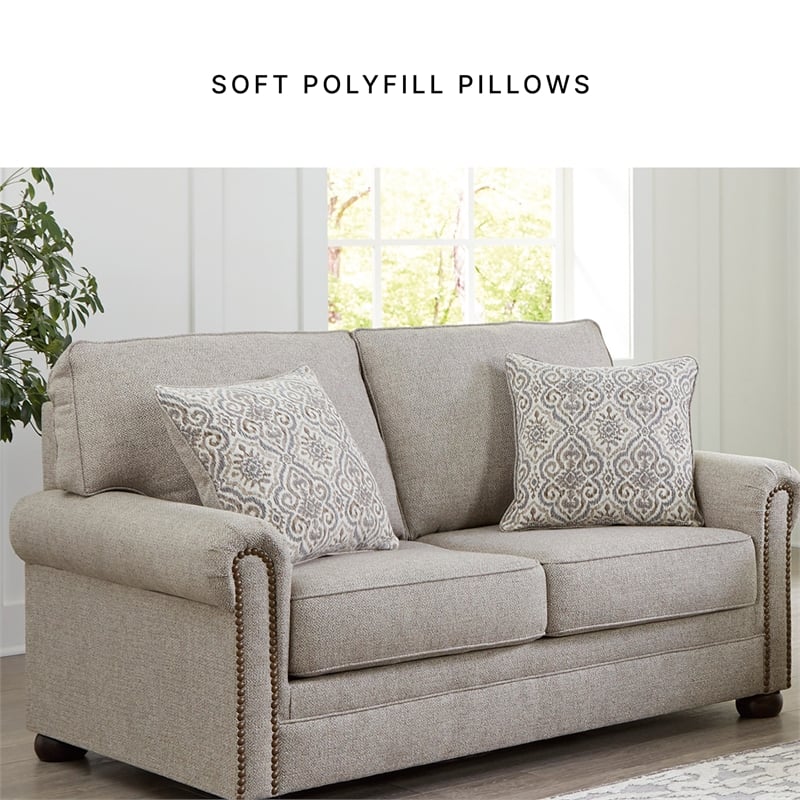 Bowery Hill Loveseat and Sofa Set in Polyester Upholstery