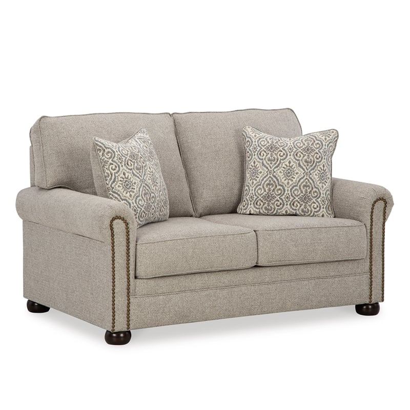 Bowery Hill Loveseat and Sofa Set in Polyester Upholstery