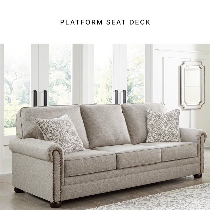 Bowery Hill Loveseat and Sofa Set in Polyester Upholstery