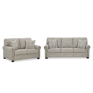 Bowery Hill Loveseat and Sofa Set in Polyester Upholstery