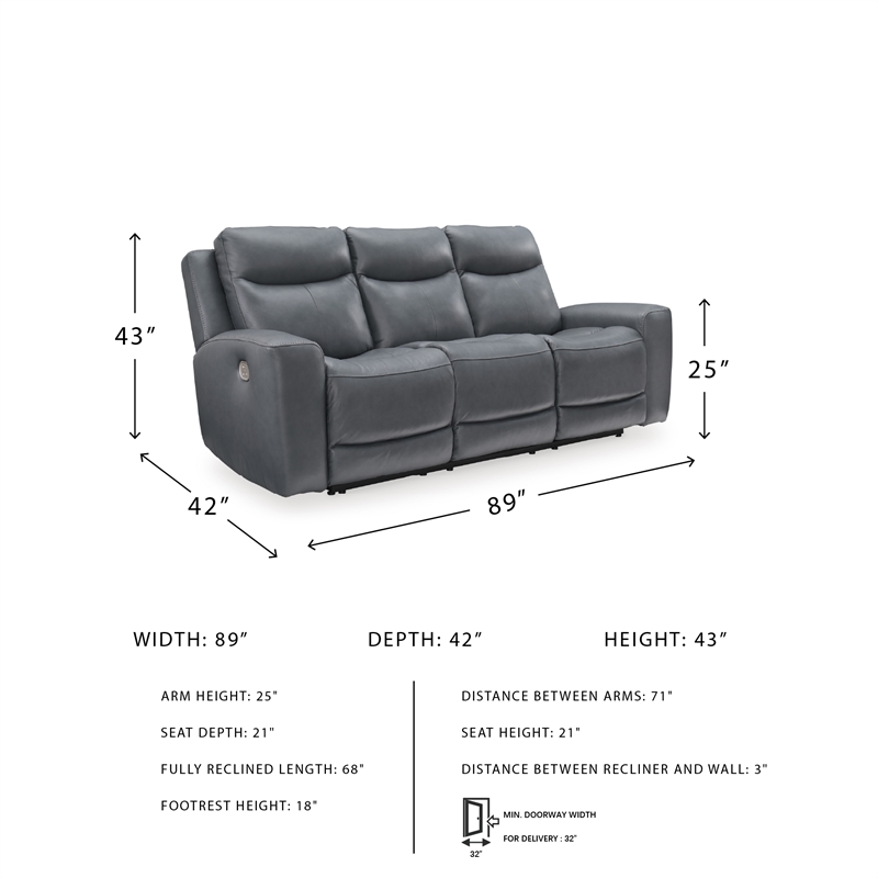 Bowery Hill Reclining Sofa and Loveseat Set in Gray Leather