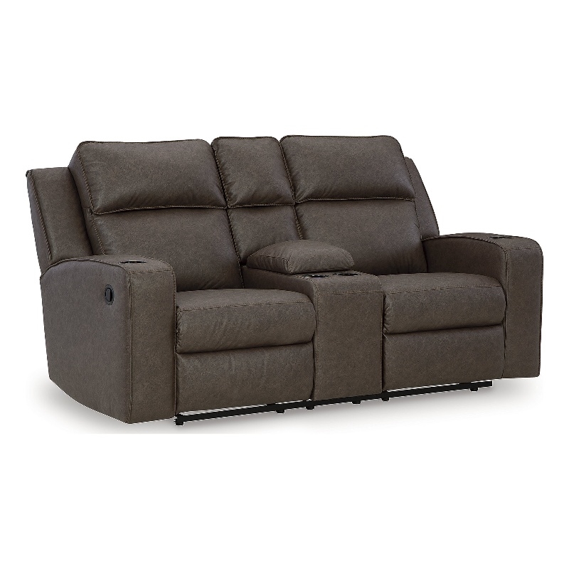 Bowery Hill Reclining Sofa and Loveseat Set in Brown Faux Leather