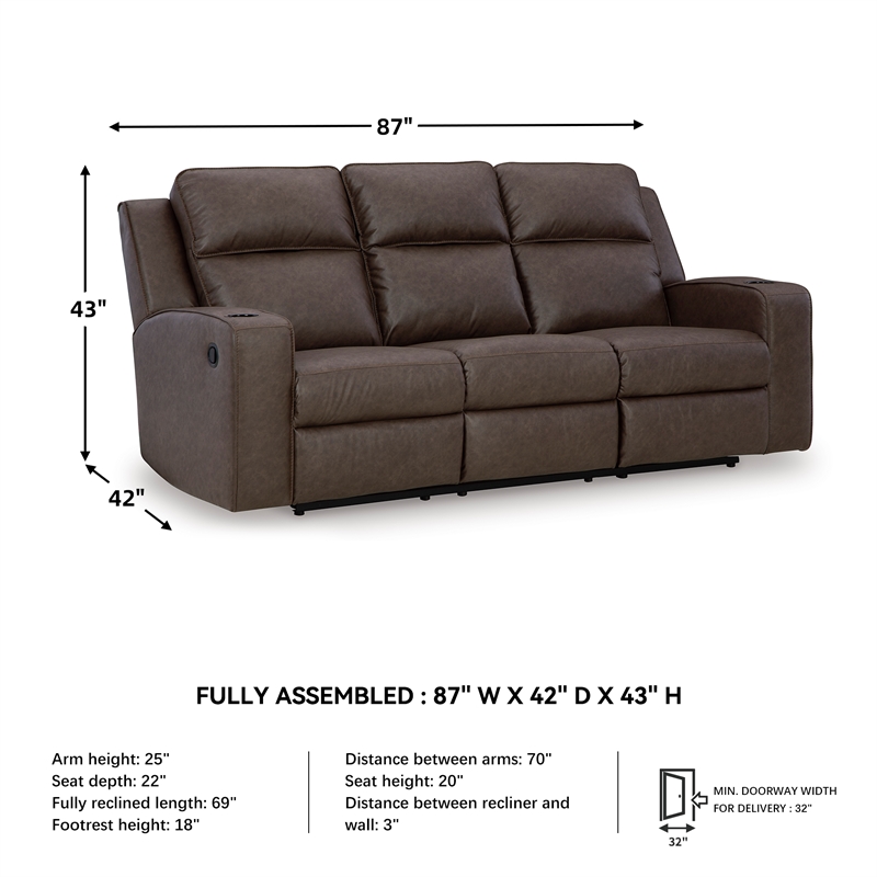 Bowery Hill Reclining Sofa and Loveseat Set in Brown Faux Leather