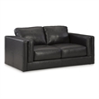 Bowery Hill Contemporary Onyx Leather Loveseat and Sofa Set