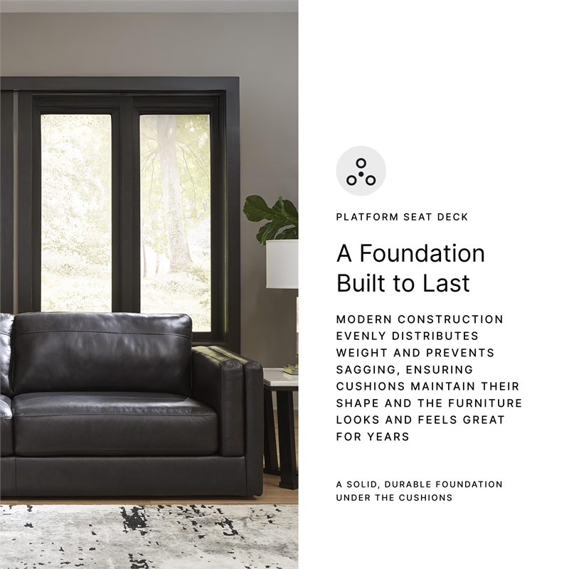 Bowery Hill Contemporary Onyx Leather Loveseat and Sofa Set