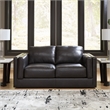 Bowery Hill Contemporary Onyx Leather Loveseat and Sofa Set