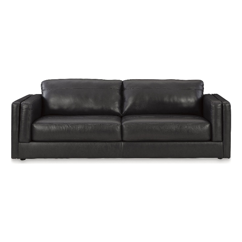 Bowery Hill Contemporary Onyx Leather Loveseat and Sofa Set