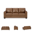 Bowery Hill Sofa and Loveseat Set in Caramel Leather