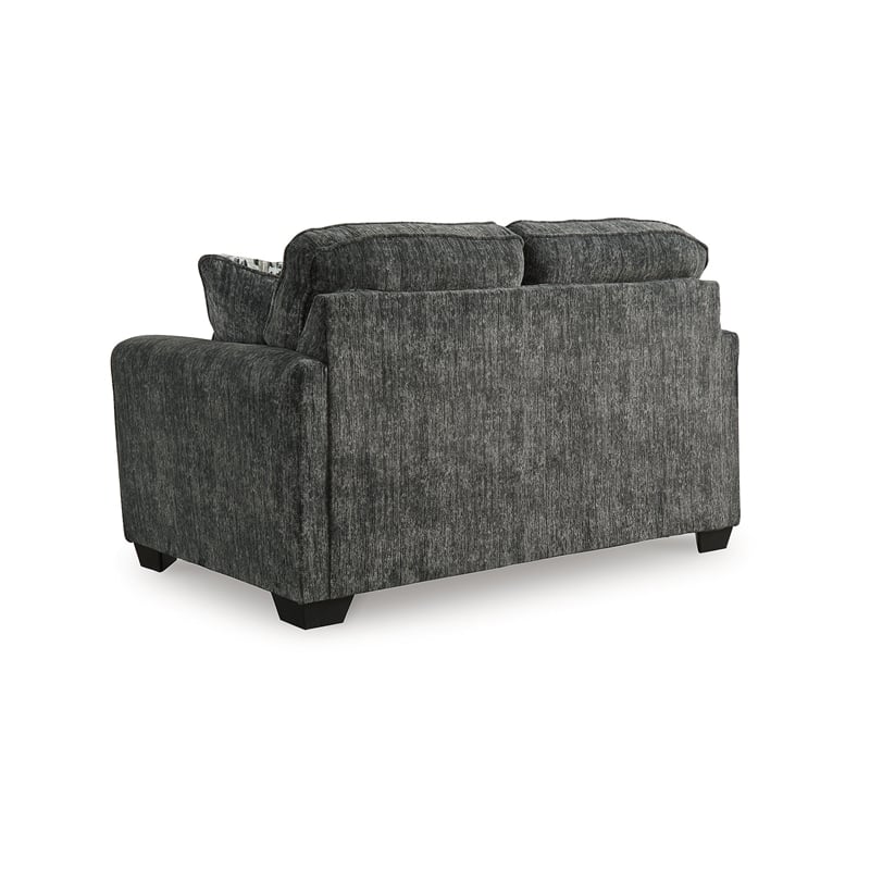 Bowery Hill 2-Piece Living Room Set of Loveseat & Sofa in Gunmetal Gray
