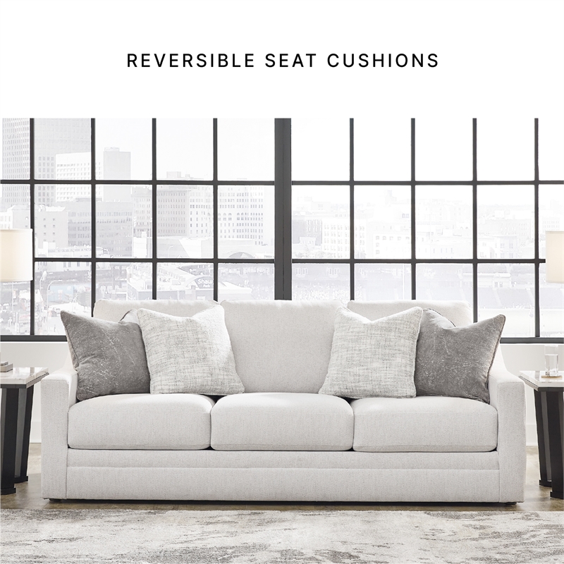 Bowery Hill Loveseat and Sofa Set in Beige Polyester Upholstery