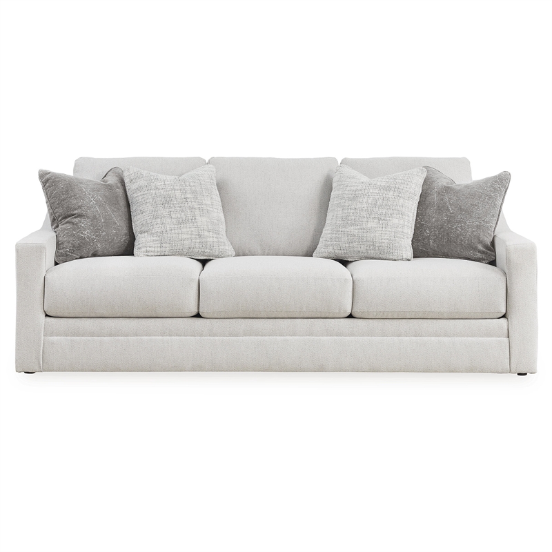 Bowery Hill Loveseat and Sofa Set in Beige Polyester Upholstery