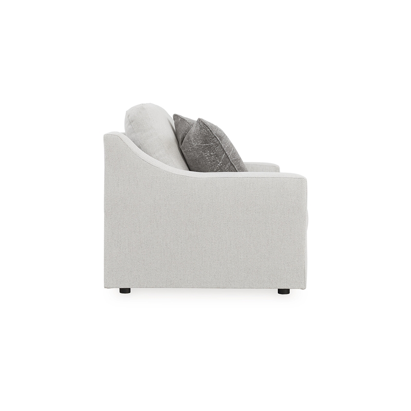 Bowery Hill Loveseat and Sofa Set in Beige Polyester Upholstery