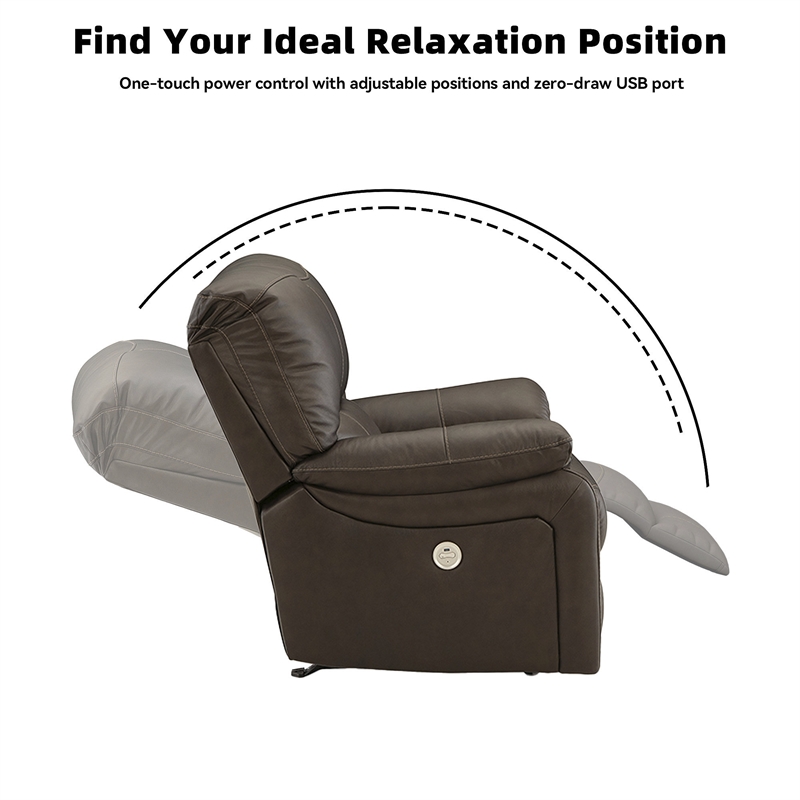 Bowery Hill Power Reclining Sofa and Loveseat Set in Dark Brown Leather