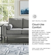 Bowery Hill Charcoal Loveseat & Sofa Chaise Set in Polyester Upholstery