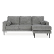 Bowery Hill Charcoal Loveseat & Sofa Chaise Set in Polyester Upholstery