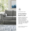 Bowery Hill Charcoal Loveseat & Sofa Chaise Set in Polyester Upholstery