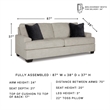 Bowery Hill Pebble Loveseat & Sofa Set in Neutral Polyester Upholstery
