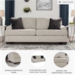 Bowery Hill Pebble Loveseat & Sofa Set in Neutral Polyester Upholstery
