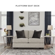 Bowery Hill Pebble Loveseat & Sofa Set in Neutral Polyester Upholstery