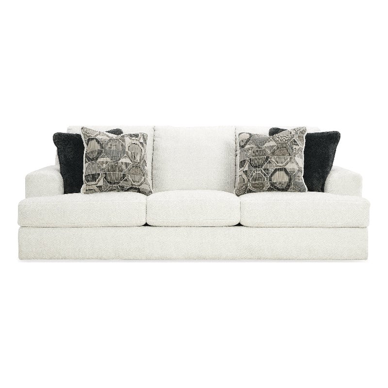 Bowery Hill Living Room Set of Sofa & Loveseat in Neutral Polyester Upholstery