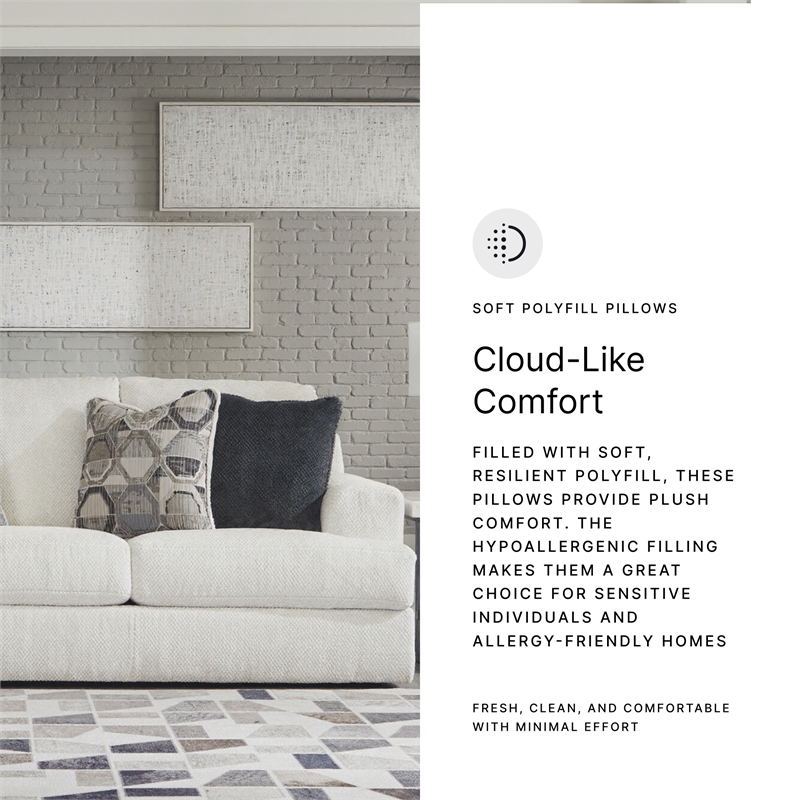 Bowery Hill Living Room Set of Sofa & Loveseat in Neutral Polyester Upholstery