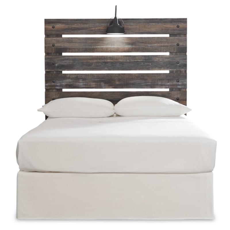 Bowery Hill Rustic-Industrial Full Headboard & 6-Drawer Dresser Set