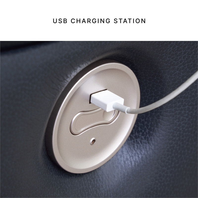 Bowery Hill Ocean Faux Leather Power Reclining Sofa & Loveseat Set