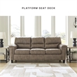 Bowery Hill Faux Leather Loveseat & Sofa Set in Fossil Finish