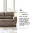Bowery Hill Faux Leather Loveseat & Sofa Set in Fossil Finish
