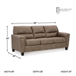 Bowery Hill Faux Leather Loveseat & Sofa Set in Fossil Finish