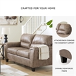Bowery Hill Faux Leather Loveseat & Sofa Set in Fossil Finish