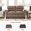 Bowery Hill Faux Leather Loveseat & Sofa Set in Fossil Finish