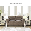 Bowery Hill Faux Leather Loveseat & Sofa Set in Fossil Finish